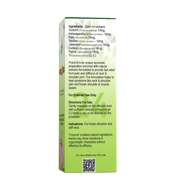 Ingredients & Usage info of Frozzrid Oil